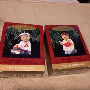 Hallmark Keepsake The Bearingers Ornaments Set Bearnadette + Abernathy Vintage
